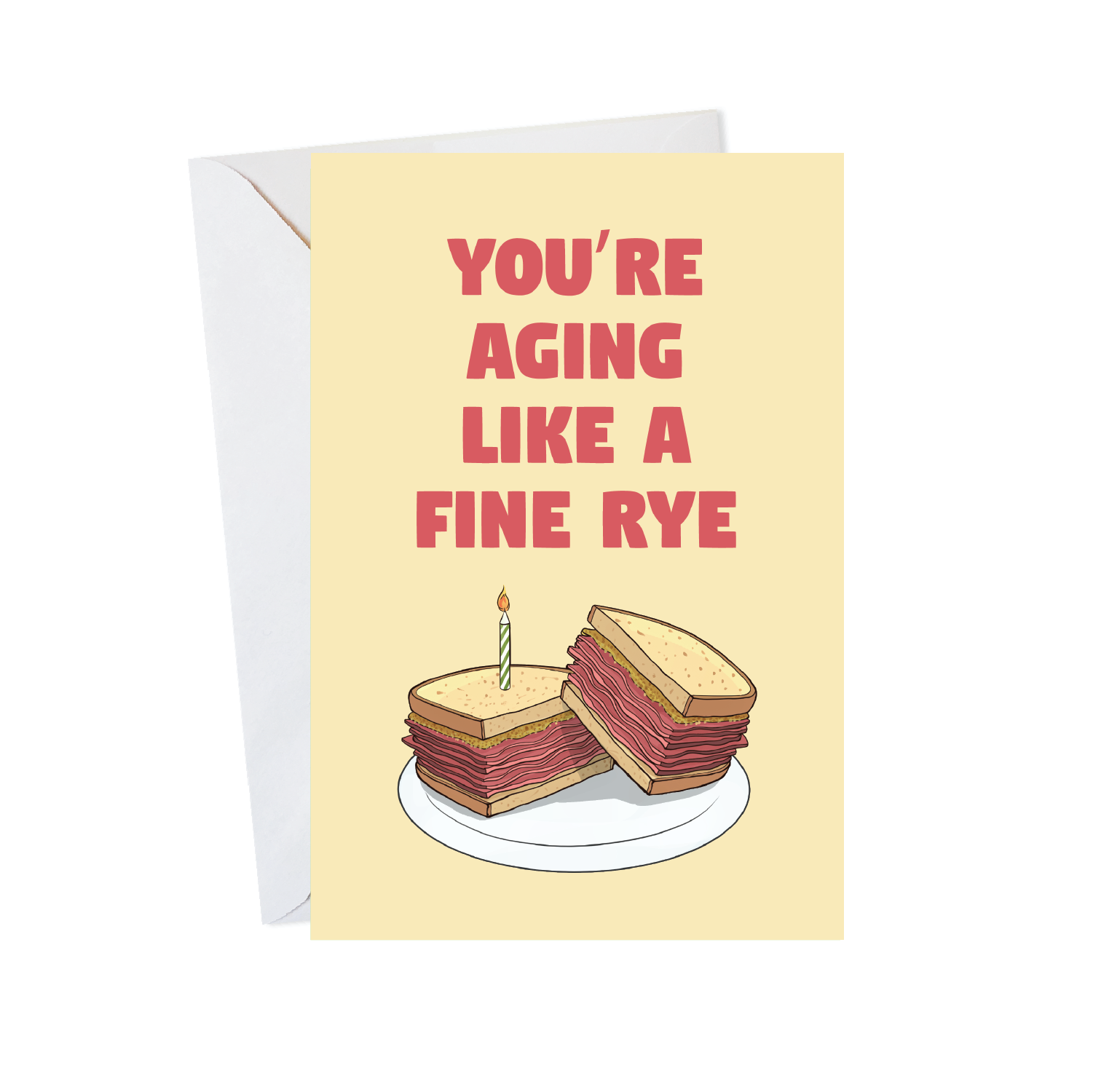 Fine Rye Jewish Birthday Card with Pastrami