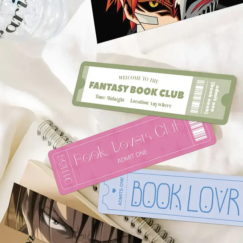 Book Club Ticket Bookmarks | Literary Bookmarks Set