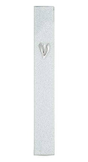 Silver Glitter Glass Mezuzah