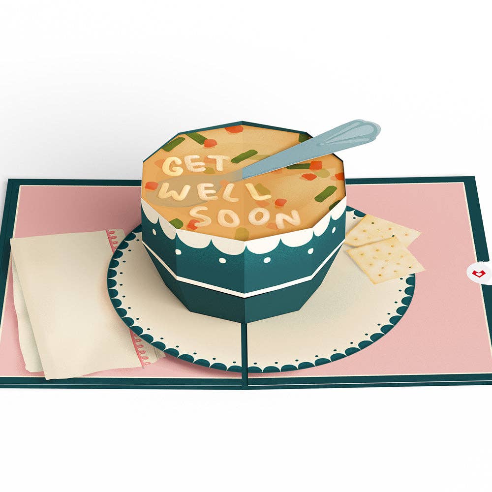 5x7" Get Well Soon Soup Pop-Up Card