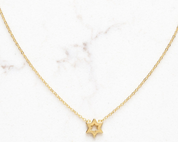 Teeny Tiny Star of David Necklace: Gold Vermeil Linear