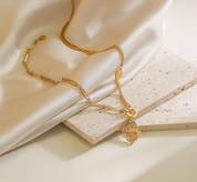 Koch La Ni Artistic Hamsa Necklace with Dual Chain Design