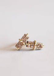 Druzy Bar Rose Earrings