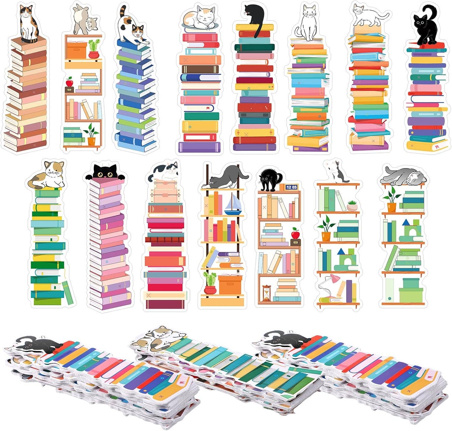 Whimsical Bookshelf Bookmarks – Customizable for Readers
