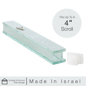 Silver Glitter Glass Mezuzah