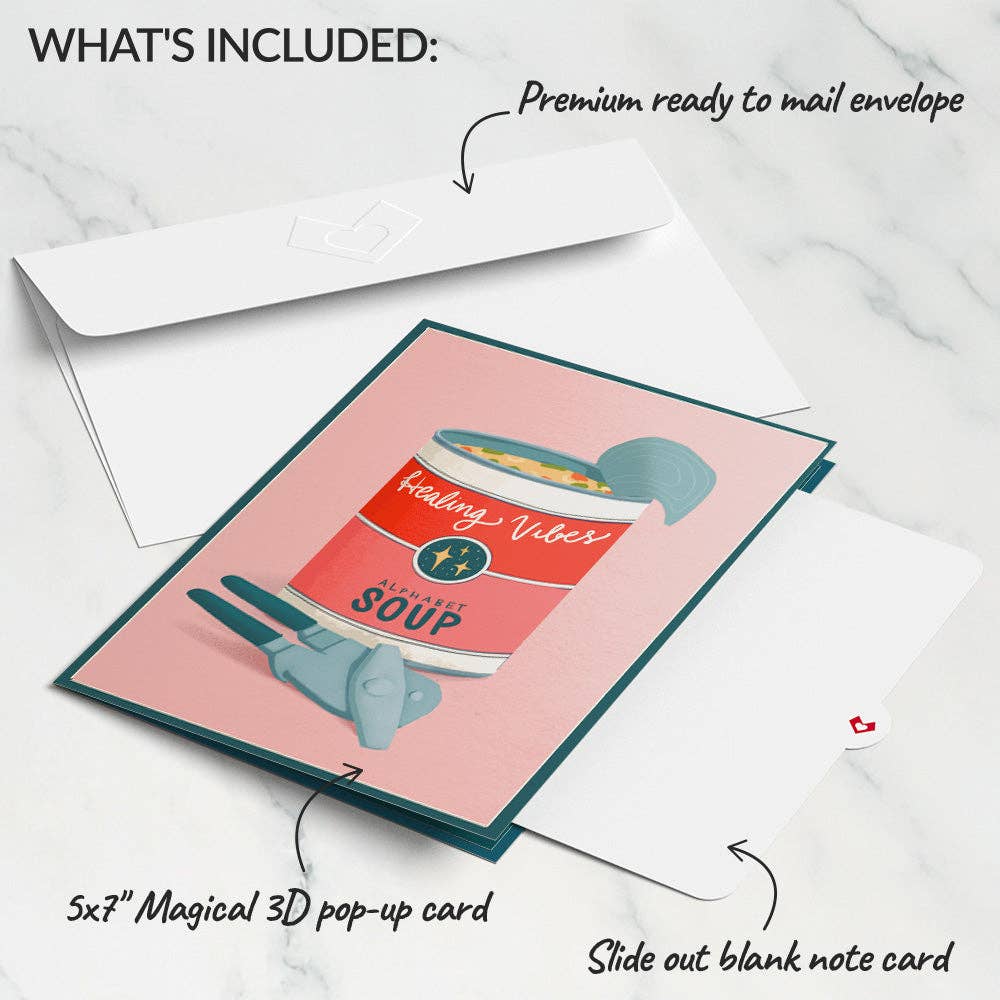 5x7" Get Well Soon Soup Pop-Up Card