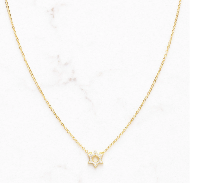 CZ Tiny Magen David Necklace