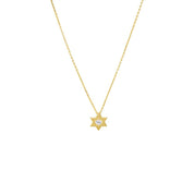Heart CZ Star Of David Pendant Necklace