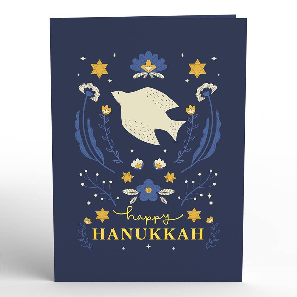 Elegant Stained Glass Hanukkah Card, Pop-Up Cards