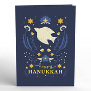 Elegant Stained Glass Hanukkah Card, Pop-Up Cards