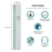 Silver Glitter Glass Mezuzah