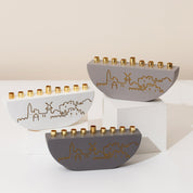 Stylish Hanukkah Menorah – Jerusalem Outline L Series