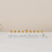 Modern Concrete Menorah - Jerusalem Outline S