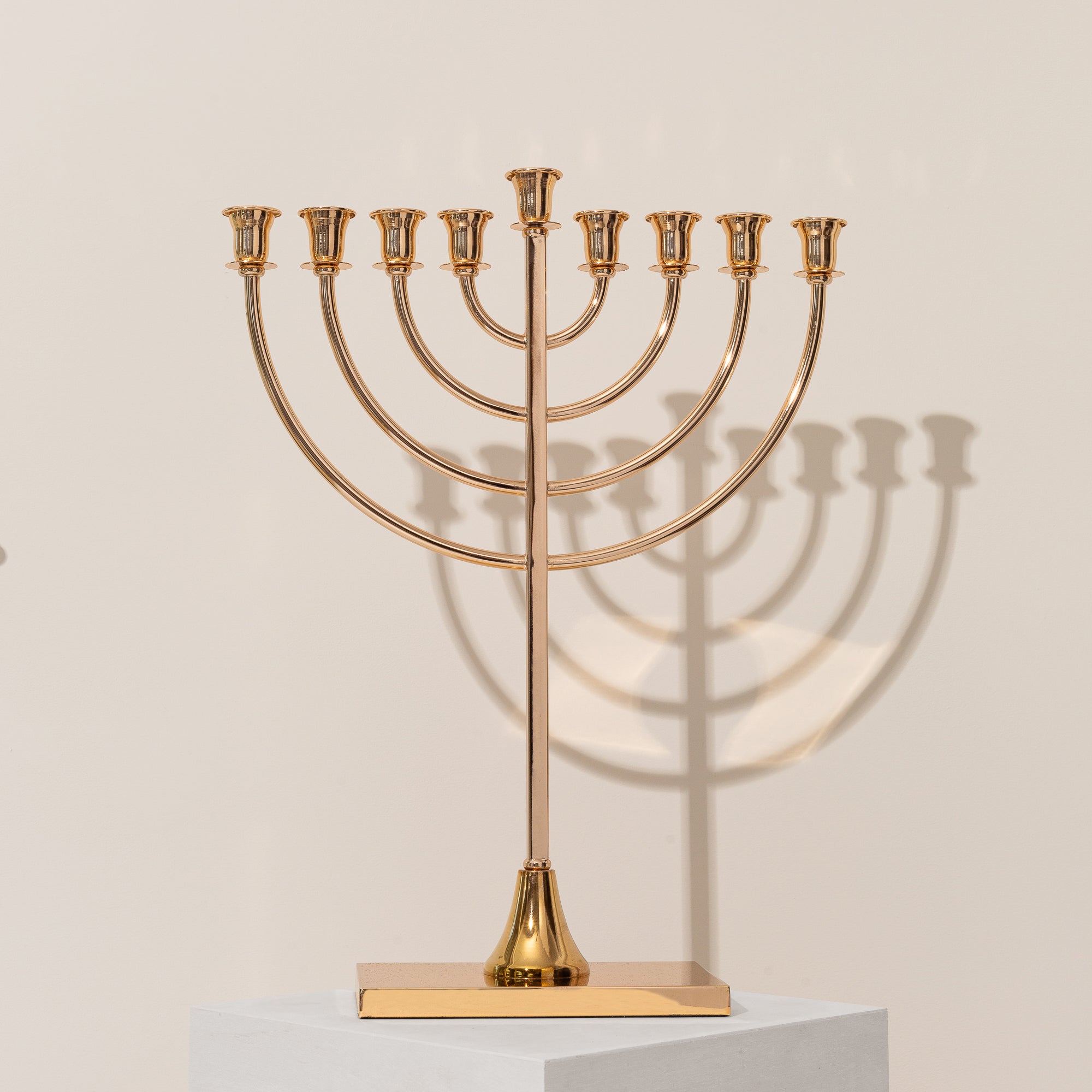 Elegant Nickel and Gold Menorah for Hanukkah Gifts - The Classic One