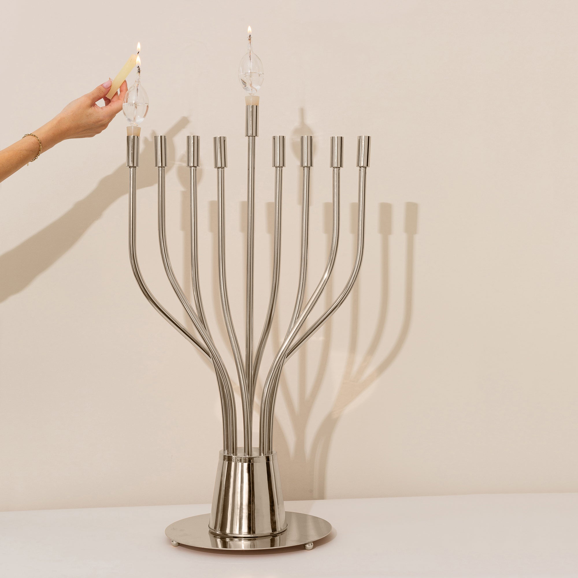 Gold Plated Menorah for Hanukkah - The Holy Spirit Series
