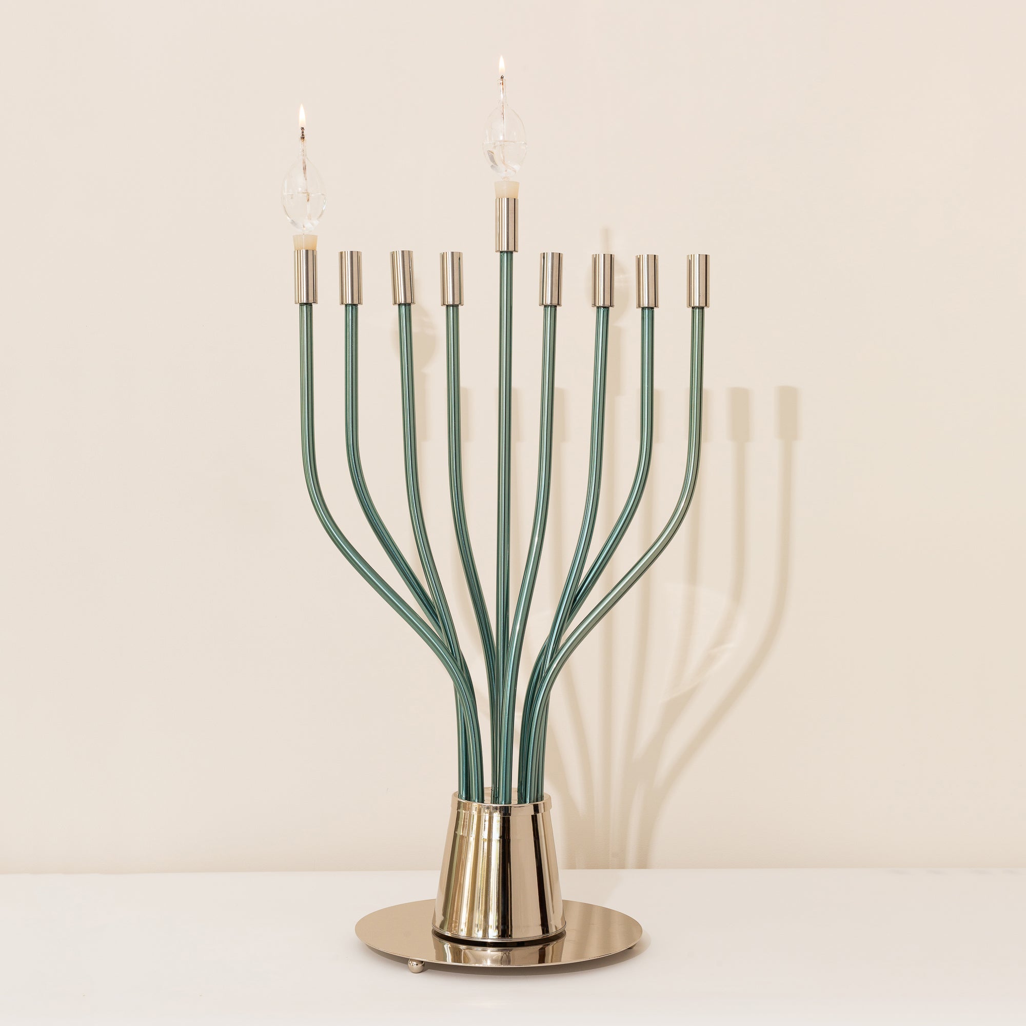 Hanukkah Menorah with Gold Nickel Coating- The Holy Spirit Series