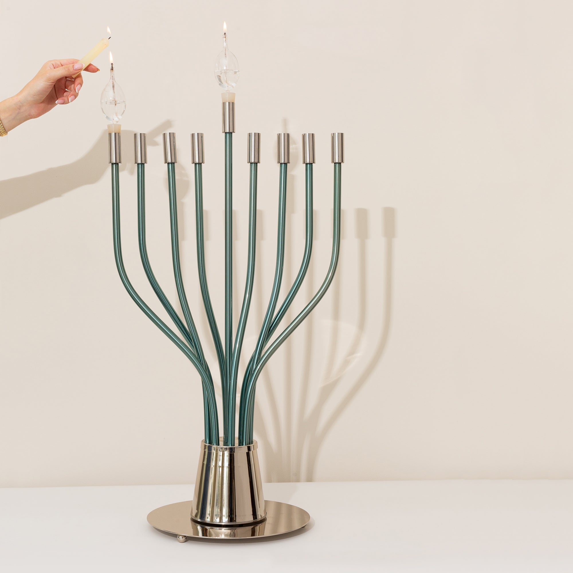 Gold Plated Menorah for Hanukkah - The Holy Spirit Series