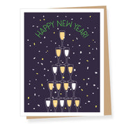 Champagne Tower, New Year Holiday Card