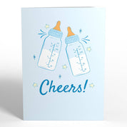Poppin' Bottles and Changing Diapers New Baby Pop-up Card