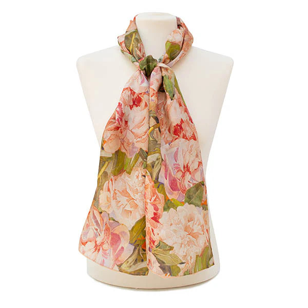 Fox & Chave Mackintosh Peony Silk Habotai Scarf