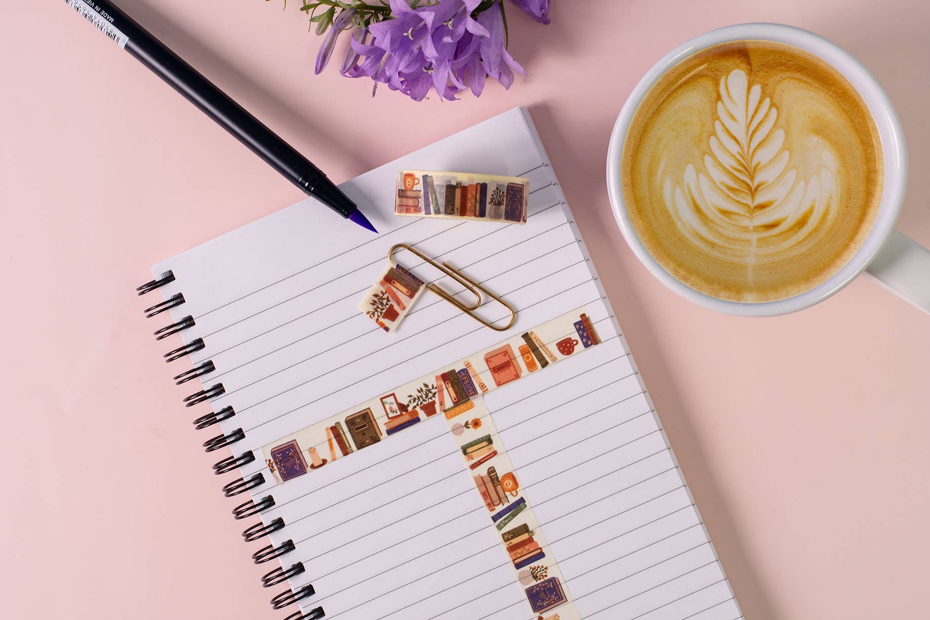 Book Lover Pattern Washi Tape