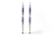 Henna Blue on White Candle