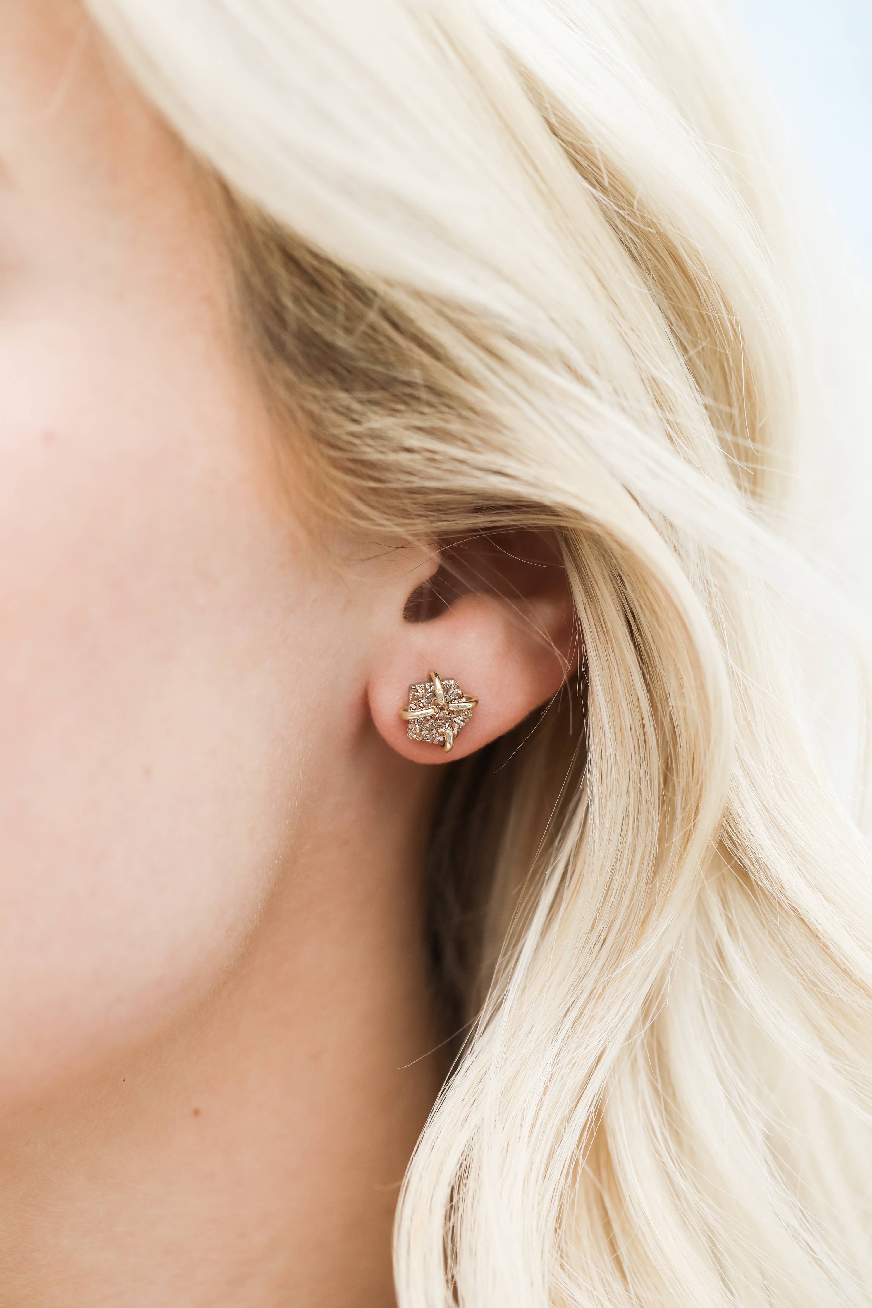 Druzy Prong Earrings