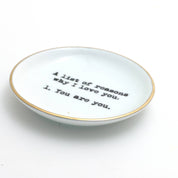 Reasons I Love You Ring Dish - 22K Gold