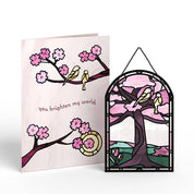 You Brighten My World Birds Suncatcher Card, Pop-Up