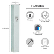 Silver Glitter Glass Mezuzah