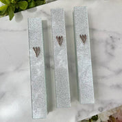 Silver Glitter Glass Mezuzah