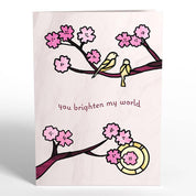 You Brighten My World Birds Suncatcher Card, Pop-Up