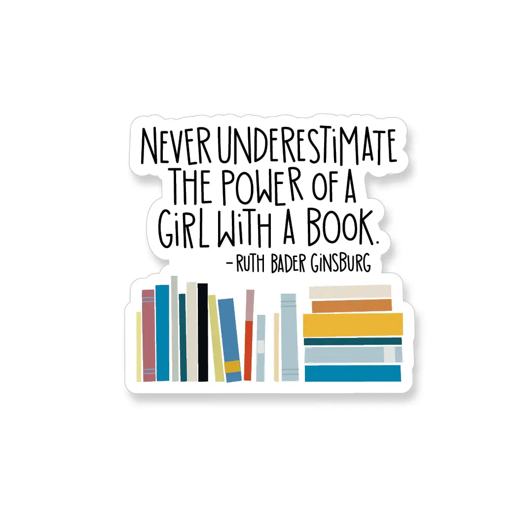 Ruth Bader Ginsburg - Girl with a Book - Vinyl Sticker