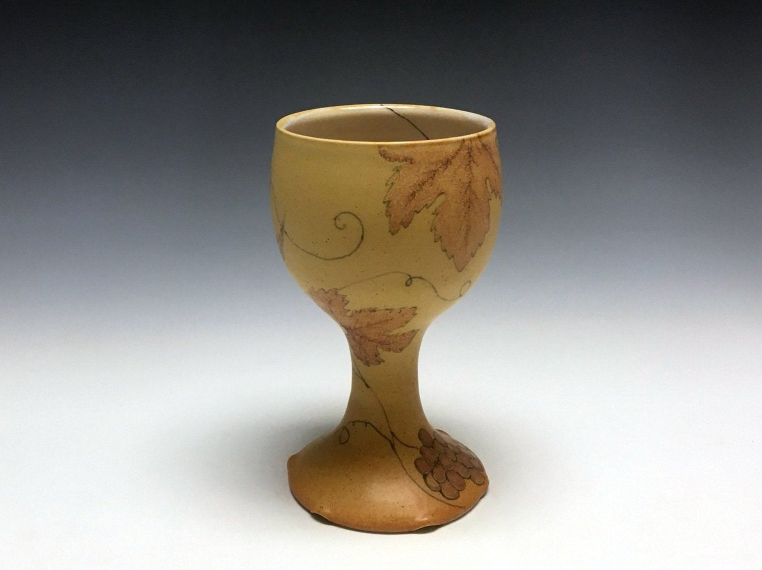 Ceramic Grape Leaves Kiddish Cup