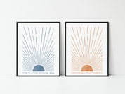 Hebrew Shema and Modeh Ani Sunrise & Sunset Wall Art Prints Set (2)