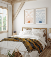 Hebrew Shema and Modeh Ani Sunrise & Sunset Wall Art Prints Set (2)