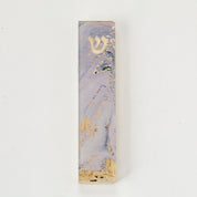 Lilac Marble Art Glass Mezuzah
