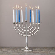 Silvertone Classic Menorah with Hammered Accent