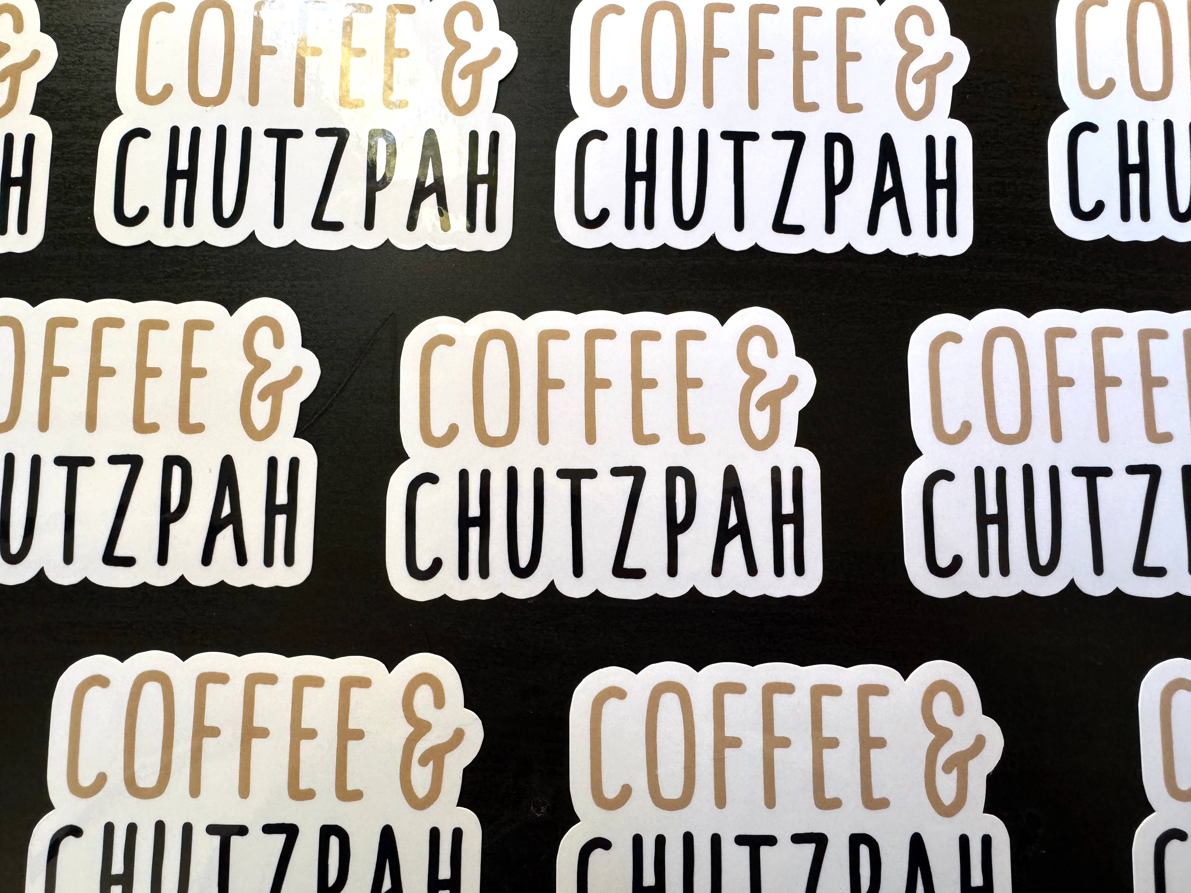 Coffee and Chutzpah - Vinyl Sticker - Funny Jewish Sticker