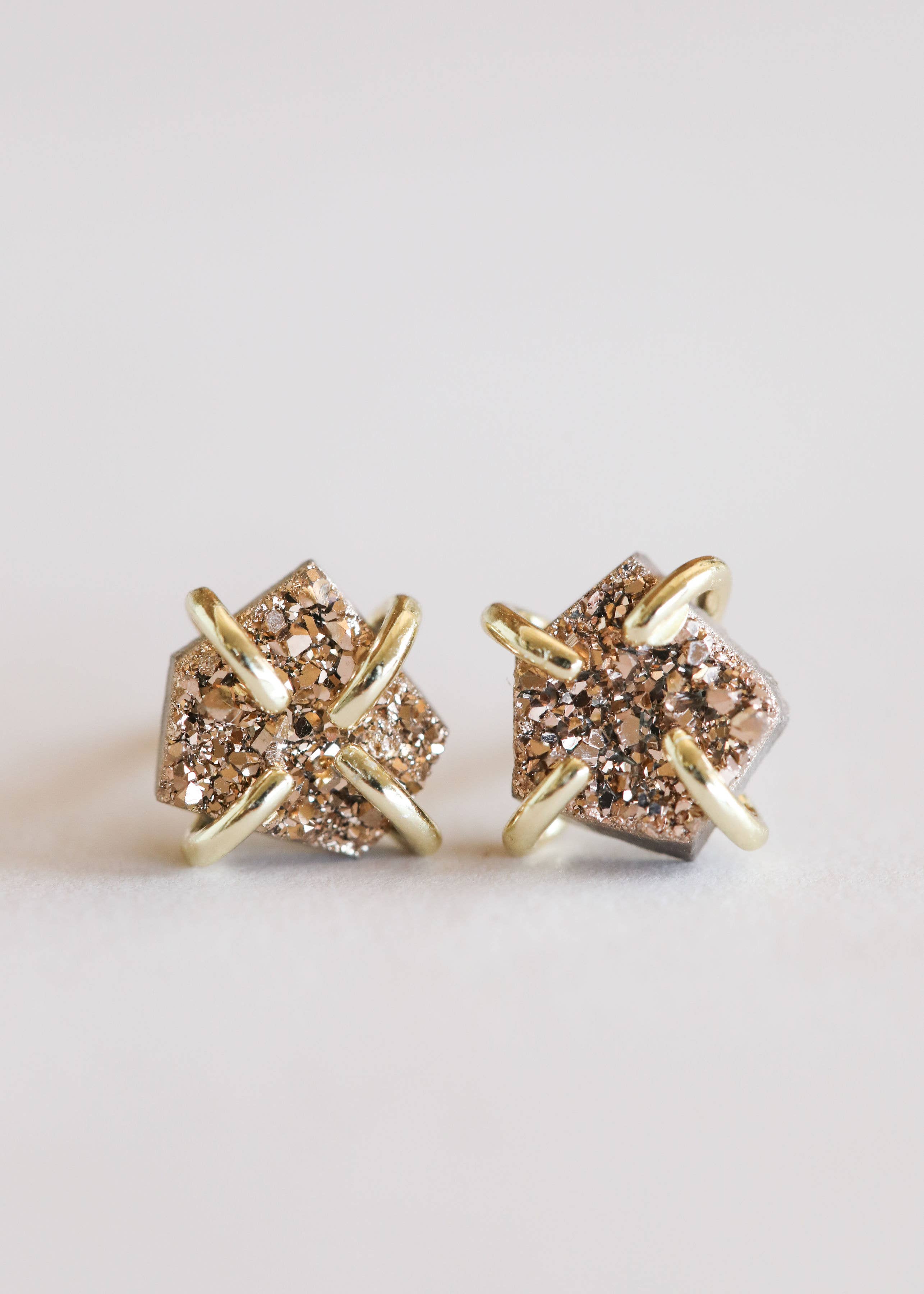 Druzy Prong Earrings