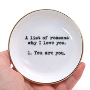 Reasons I Love You Ring Dish - 22K Gold