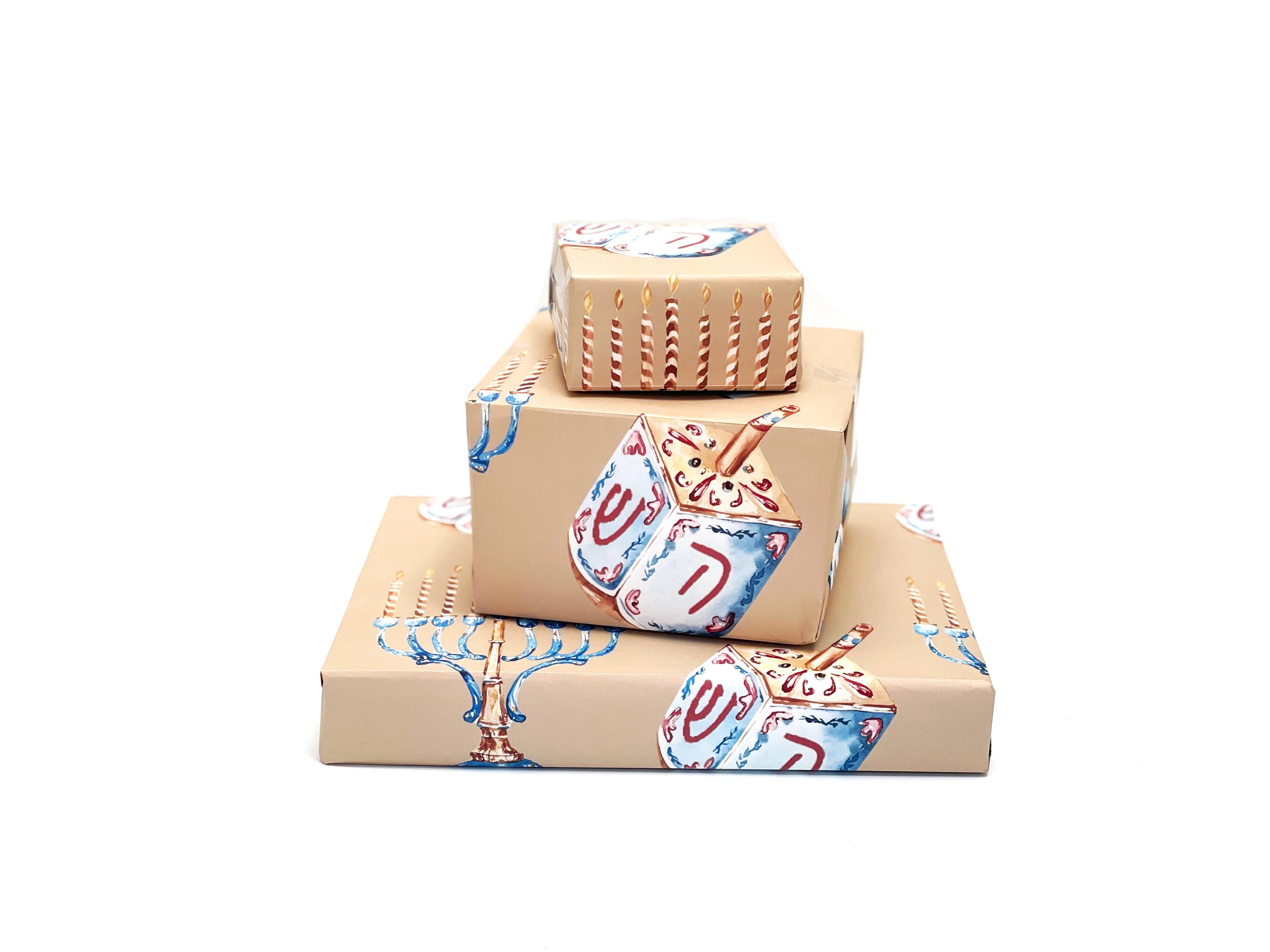 Khaki Hanukkah Gift Wrap