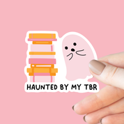 Haunted by my TBR Halloween Ghost Sticker