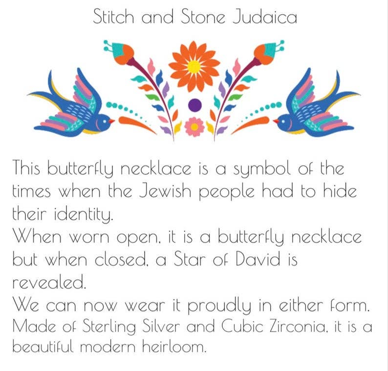 Butterfly Star of David Necklace