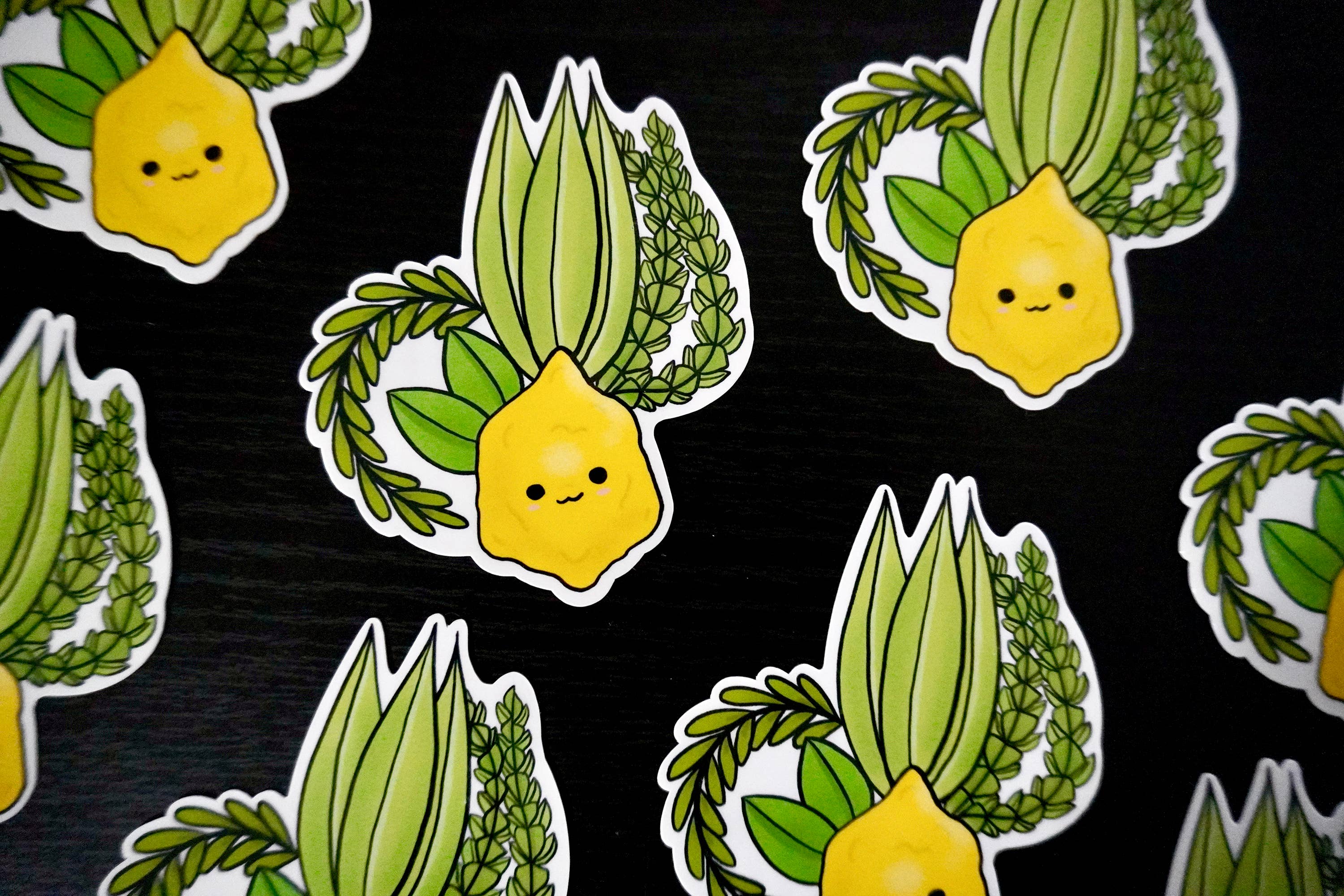 Etrog and Lulav - Sukkot - Jewish Vinyl Sticker