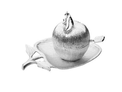 Apple Shaped Honey Jar & Dish