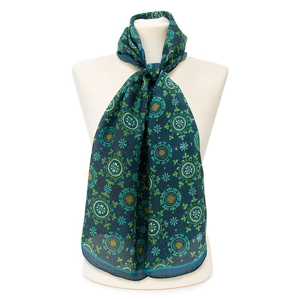Fox & Chave Byzantine Mosaic Silk Habotai Scarf