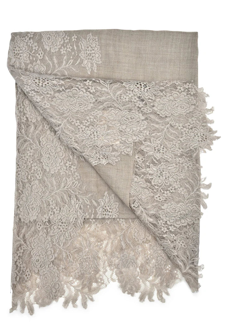 Lace Melange Wrap | Taupe