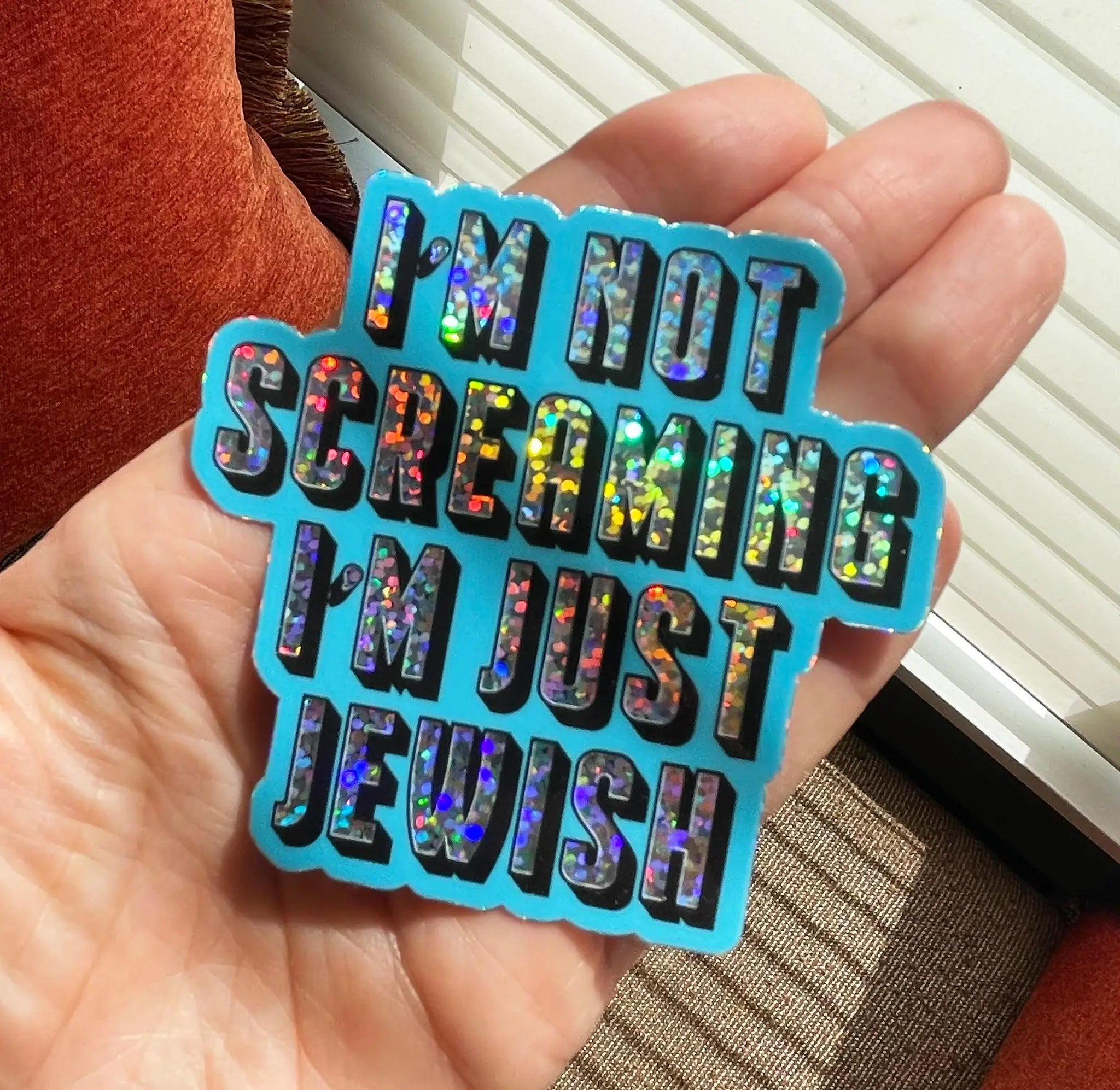 I'm Just Jewish Sticker