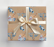 Khaki Hanukkah Gift Wrap